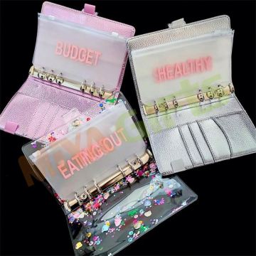 Customizable Pink Zippered Cash Envelope System Budget Planner Binder Pouch