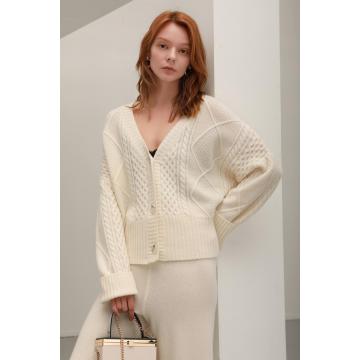 Cardigan casual in cashmere da donna