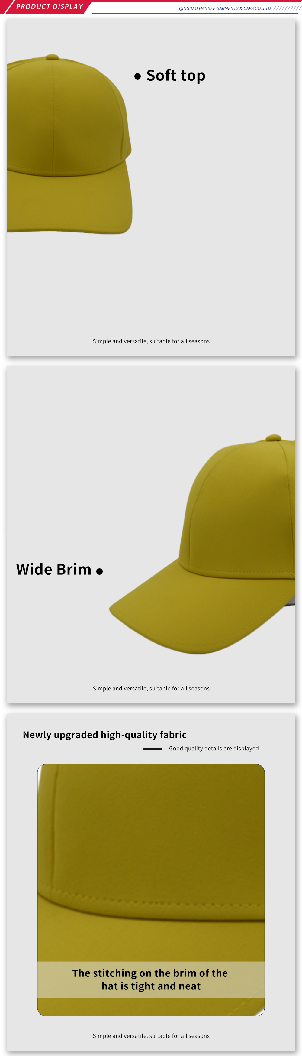 Trendy Yellow Seamless Baseball Cap for Men and Women