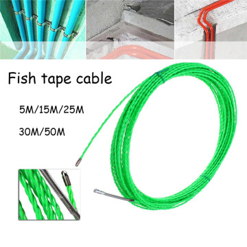 4mm 5m/15m/25m/30m/50m Fiberglass Cable Push Pullers Duct Snake Rodder Fish Tape Wire Pom Fish Draw Tape Electrical Cable Puller