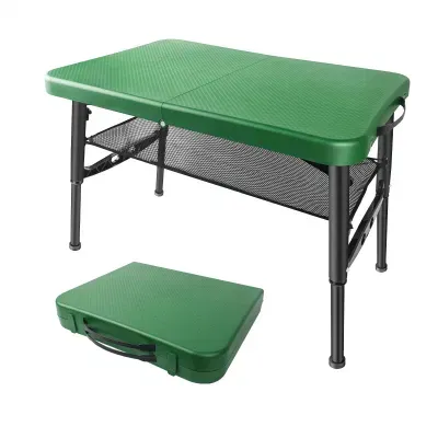 Stable Green Height Adjustable Height Adjustable Clean Small Folding Camping Table