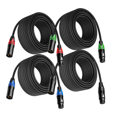 OEM Color XLR Connector Microphone Cable Male to Double 2 XLR DMX Cable - Nickel Plated