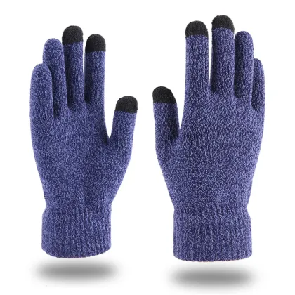 Custom Logo Acrylic Knitted Mittens with Touch Screen Gloves