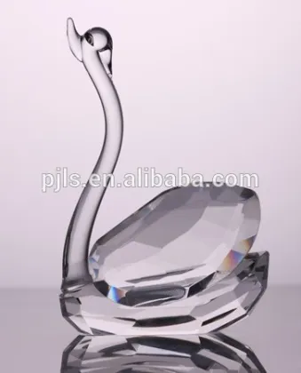 Glass Swan cheap glass figurines, Crystal Swan for Home Decoration
