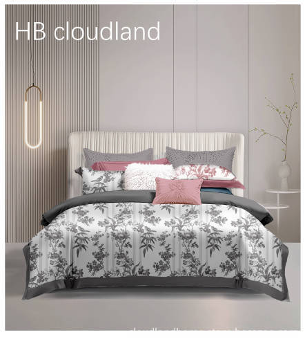 Cloudland Alia Printed Designer Cotton Bed Sheet Set Queen Size 3 Pieces