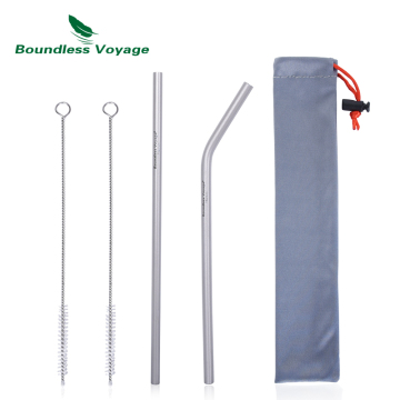 Boundless Voyage: Wholesale Titanium Drinking Straws - New Material Straight & Bend Metal Straws