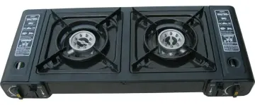 Double burner portable butane gas stove