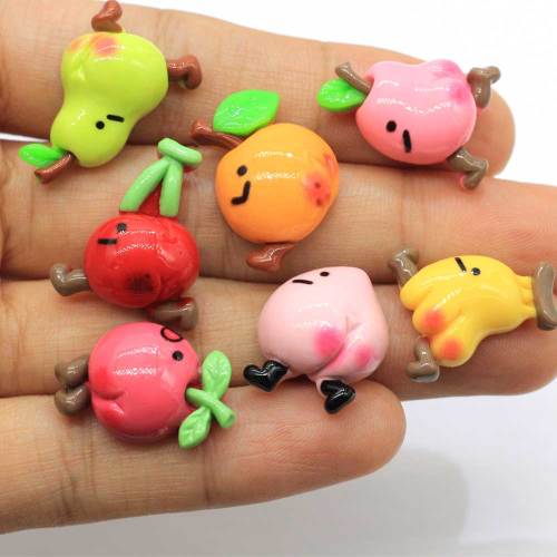 Kawaii Fruit Resin Beads Bunte Pfirsich Bananen Ornament Dekoration Craft Fashion Anhänger Schmuck Schmuck Verschönerung Store