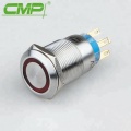 19mm 12v 반지 순간 LED 푸시 버튼 스위치