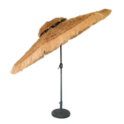 Elegant Fringed Beach Umbrella for Tropical Settings