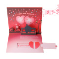 3D szerelem Valentin-napi évforduló könnyűzenei kártya