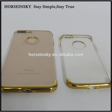 High Protective Soft Clear TPU Phone Case for iphone 7 with Electroplating Frame
