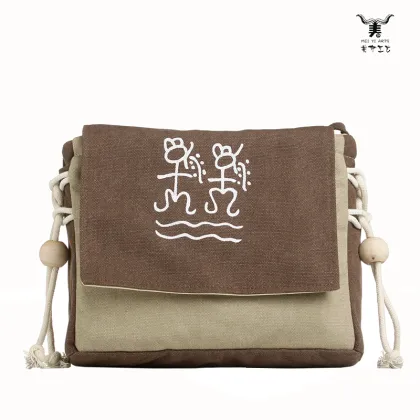 Mei Yi Arts Primitive Symbol Canvas Crossbody Bag