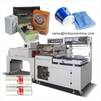 POF PVC Plastic Film L Bar Sealing Cutting Shrink Wrapping Machine with Shrink Tunnel