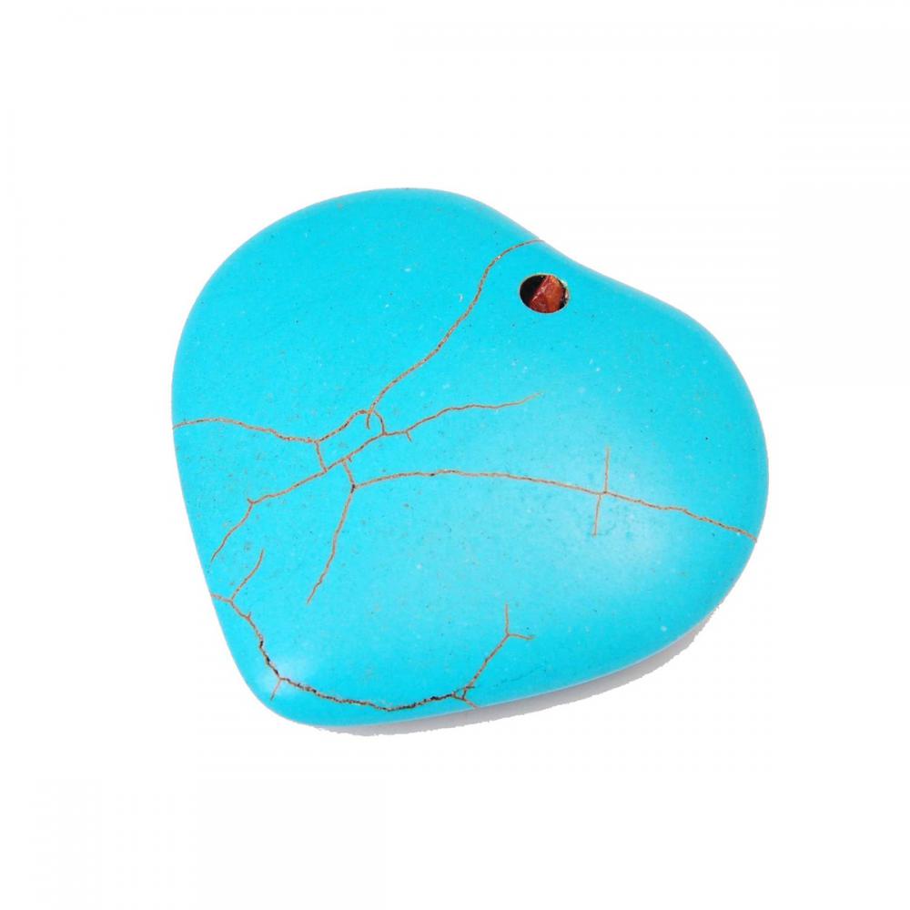 Бирюзовое сердце полудрагоценный камень кулон 38 мм