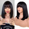 Bob 12inch Wigs με Bangs 3x1 δαντέλα