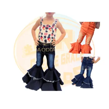 Boutique Autumn Blue Denim Bell Bottom Jeans for Kids