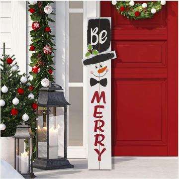 42" H Wooden Snowman Vertical Porch Sign