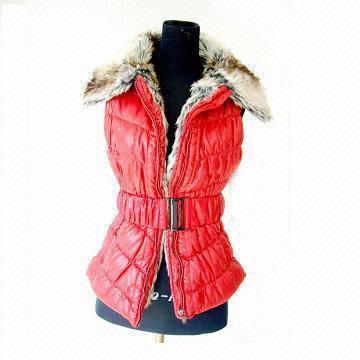 Fashionable Lady's Padding Vest for Winter Warm and Cozy, Made of 100% Polyester