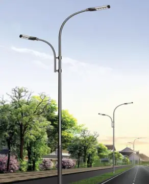 painted double arm steel pole Q235