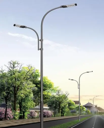 painted double arm steel pole Q235