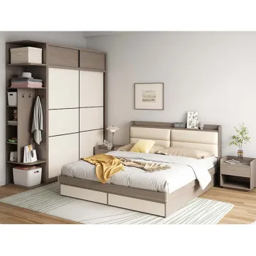 Luxy Home Modern Dresser Wardrobe King Furniture Bedroom Set