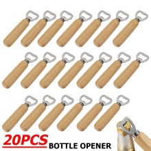20Pcs 10pcs 5pcs Wooden Handle Handheld Bartender Bottle Opener Wine Beer Soda Glass Cap Opener Kitchen Bar Tools Creative