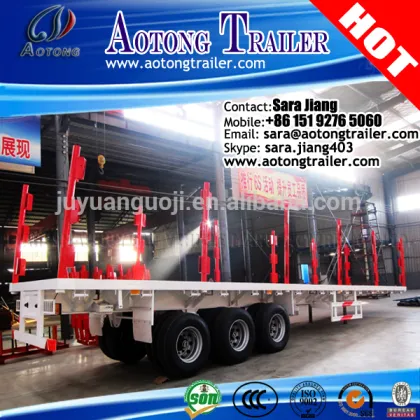 factory price tri-axle 40ft container flatbed truck trailer /container semi-trailer/flatbed trailers