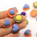 Pas cher en gros coeur rond en forme de résine perles artisanat ornements chambre bureau décoration charmes 100 pcs / sac Cabochon