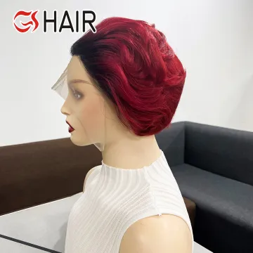 GS Curly Wigs: 100% Brazilian Human Hair Short Pixie Cut Wig for Black Women