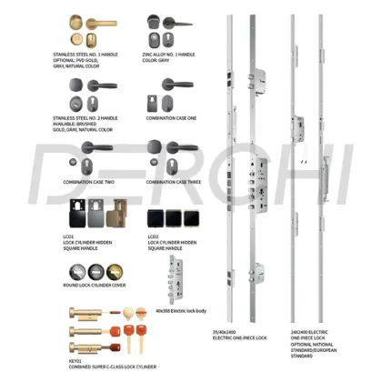 DERCHI American Luxury Aluminum Main Entrance Door with Smart Lock