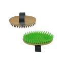 Brosse de cow-boy à dos en bois avec sangle PU