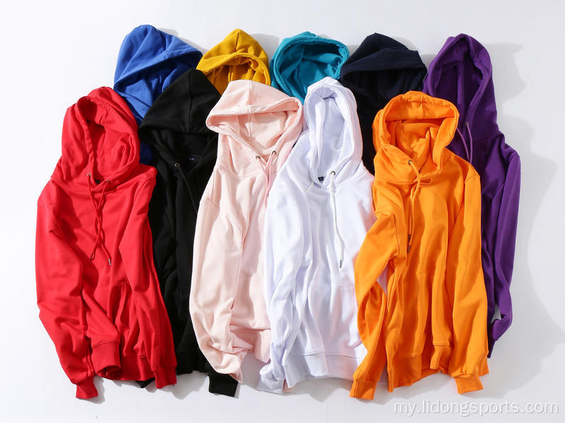 လက်ကားဆုတ်ခွာထုံးစံအမှတ်တံဆိပ် unisex hoodies ချွေးထွက်