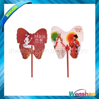 small butterfly shape pp hand fan