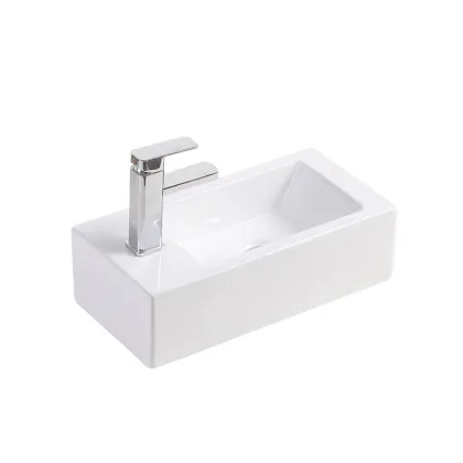 Rectangular Ceramic Washbasin for Luxury Hotels - Commercial White Cabinet Good Price Square Washbasin