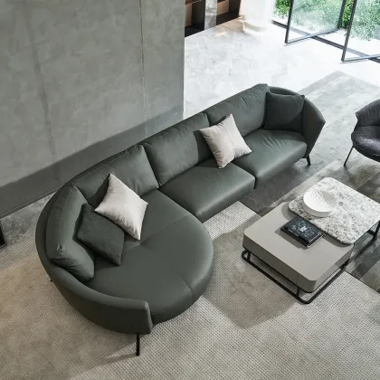 High quality small corner leather sofa