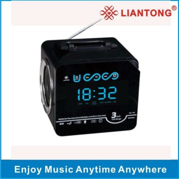 Wooden Clock and Alarm portable speaker RX-138