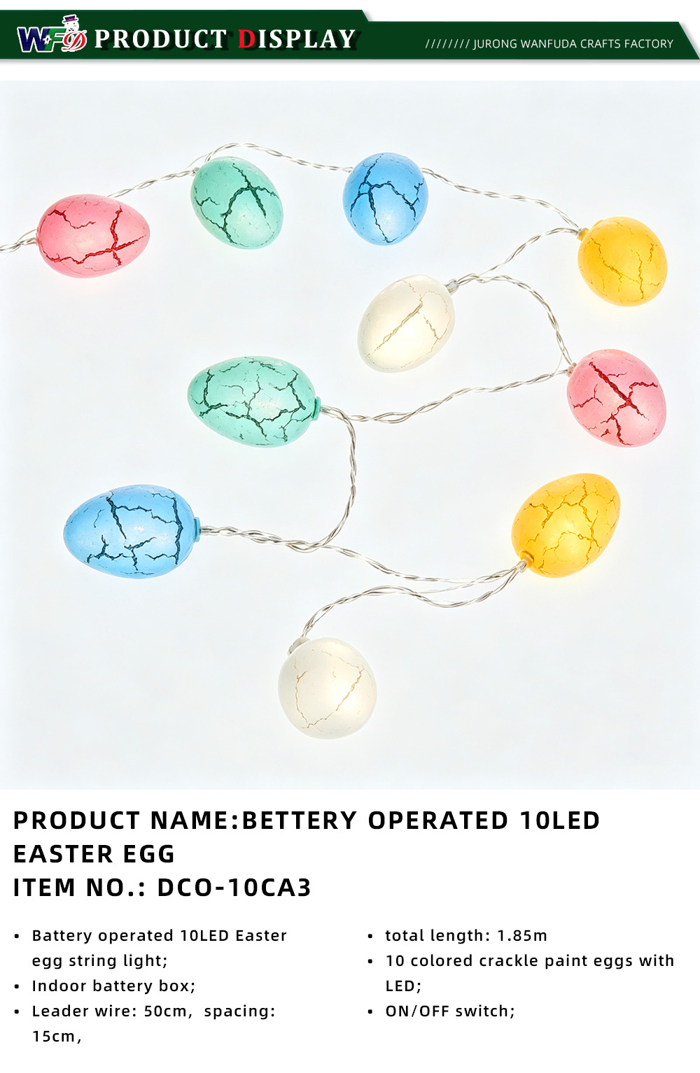 3-BETTERY OPERATED 10LED EASTER EGG ITEM NO DCO 10CA3 x