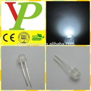 diffused 5mm white straw hat led emitting color