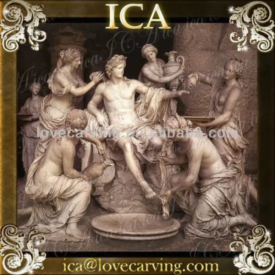 White Marble carving apollo statues