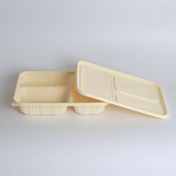 3 Compartment Corn Starch Biodegradable Lunch Box Manufacturer with Holes