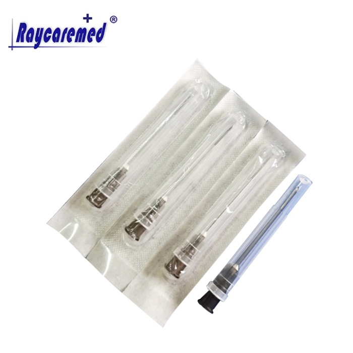 Agulha hipodérmica médica descartável