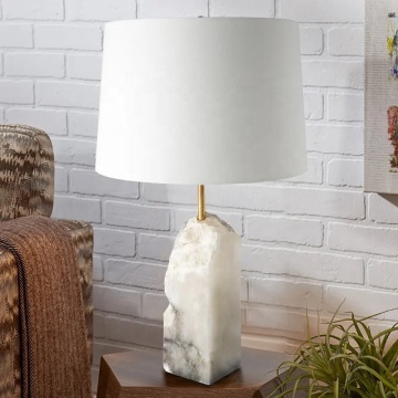 Jansoul Fancy Alabaster Marble Table Lamp for Living Room & Hotel Decoration