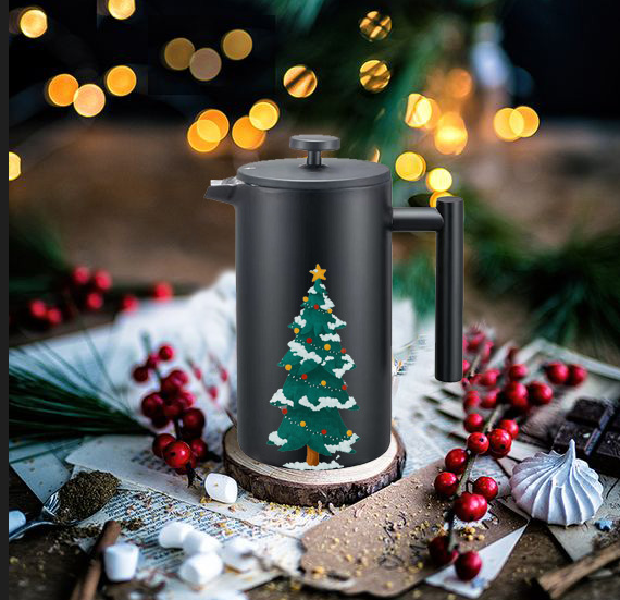 Christmas Stainless Steel French Press