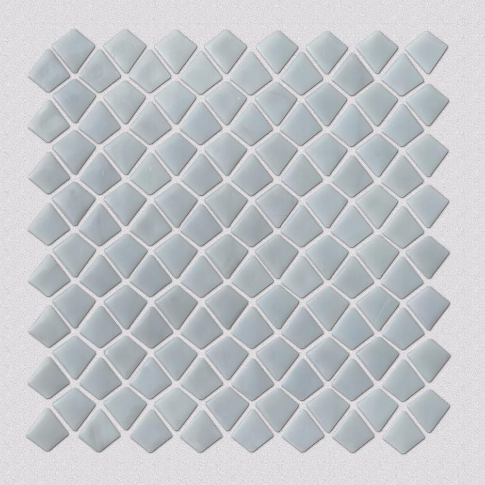 Milky White Irregular Shape Glass Mosaic For Kitchen