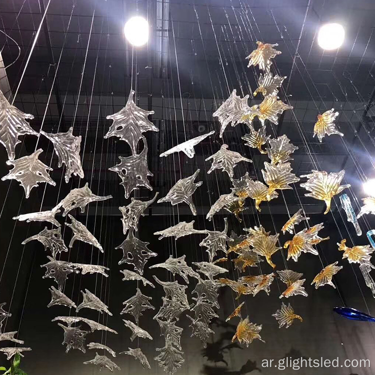 إضاءة مخصصة للأزياء الحديثة فندق فندق فندق Maple Leaf Type Decorative LED الثريا