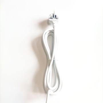 1.5M White Black British Schuko 3Pin Plug Open End UK Power Cord