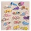 Colorful five pointed star hairpin