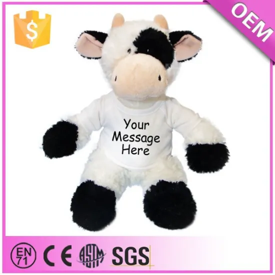Excellent craft lovely soft toy cow stuffed animal, stuffed black cow toy
