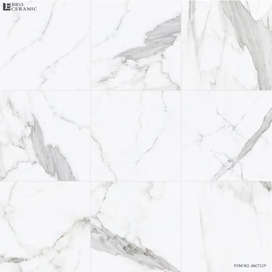 Carrara White Glazed Porcelain Tile 60x60 for Living Room